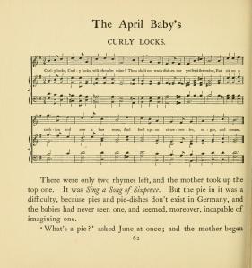 Curly Locks music from The April Baby's Book by Kate Greenaway